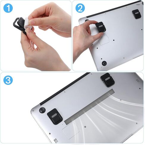 2 PCS Keyboard Stand, Adjustable Black Laptop Riser Portable Mini Keyboard Stand Self-Adhesive Foldable Feet Keyboards Lift for Most Keyboards in Kuwait