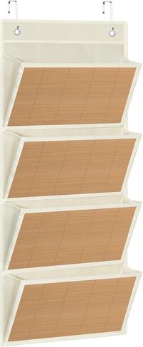 VERONLY Over The Door File Organizer - Hanging Wall Mounted File Folders Storage with 5 Extra Large Pockets for Home, Office, Classroom, Chart Papers, Files, Letters, Mail, Magazine Book (Dark Grey) in Saudi Arabia