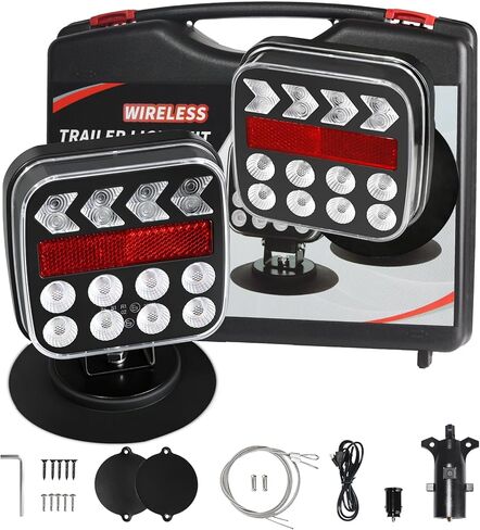 USB-C Wireless Trailer Lights,Adjustable Magnetic LED Trailer Lights with Reflectors, Rechargeable Tow Tail Light Kit for Trucks, Boats, RVs, Campers, IP67 Waterproof in Saudi Arabia