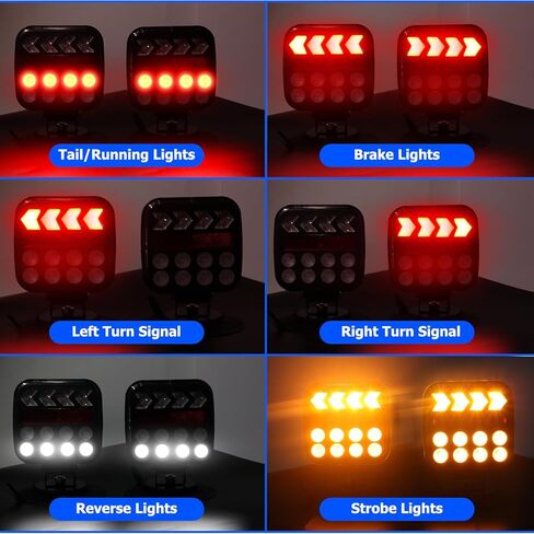USB-C Wireless Trailer Lights,Adjustable Magnetic LED Trailer Lights with Reflectors, Rechargeable Tow Tail Light Kit for Trucks, Boats, RVs, Campers, IP67 Waterproof in Saudi Arabia