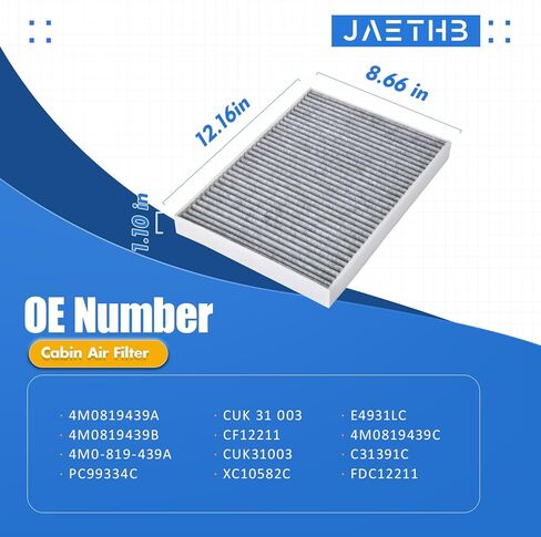 4M0819439A Cabin Air Filter for Audi Q5(2018-2025) Q7(2016-2026), Q8(2019-2025) A4(2017-2019) A5(2021-2023) A6(2019-2023) SQ5(2018-2025) RS5 RS6 RS7 S4 S5 S7; Replace: 4M0819439B PC99334C CF12211 in Kuwait