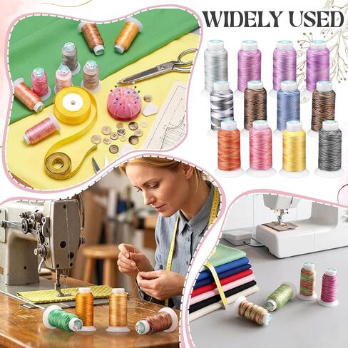 80 Colors Variegated Polyester Embroidery Machine Thread Kit 500M (550Y) Each, 40WT Variegated Rainbow Thread for Sewing Machines, Hand Sewing, Embroidery, Serger in Saudi Arabia
