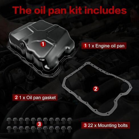 Engine Oil Pan with Gasket, Compatible with 2007-2017 Jeep Compass, Patriot, 2011-2014 Chrysler 200, 2007-2010 Cirrus Sebring, 2008-2014 Dodge Avenger, 2007-2012 Caliber, 2009-2020 Journey in Saudi Arabia