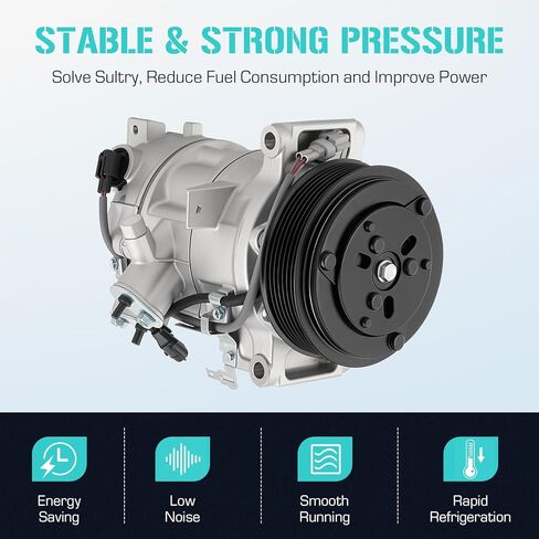 AC Compressor with Clutch Fit for 2014-2015 INFINITI Q50 3.7L, 2016-2021 INFINITI Q50 3L, 2017-2020 INFINITI Q60 3L, Replace CO 29197C, Air Condition automotive replacement in Kuwait