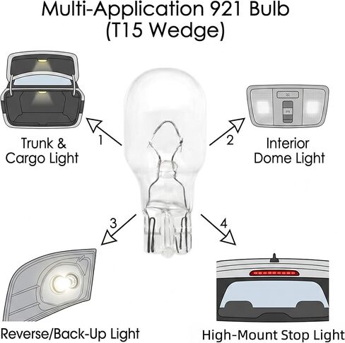 921 912 16w Bulbs 20 Pack Standard Clear Mini Bulb T15 912 W16W RV Light Bulbs Replacement for Automotive Backup Reverse Lights Cargo and High Mount Stop Light in Saudi Arabia