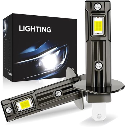 2Pack H1 Bulb White Light,30000LM Bright 6000K, 1:1 Size Replacement Fog Light Bulb Plug-and-Play Installation IP67 in Kuwait
