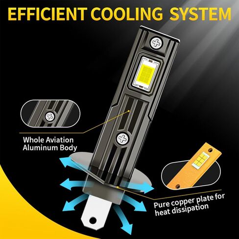 2Pack H1 Bulb White Light,30000LM Bright 6000K, 1:1 Size Replacement Fog Light Bulb Plug-and-Play Installation IP67 in Kuwait