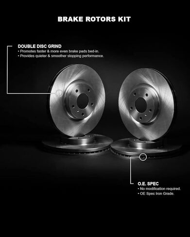 R1 Concepts Brake Rotors fits 2018-2025 Honda Accord| Disc Brake Rotor Set: 12.5" Front & 11.1" Rear in Kuwait