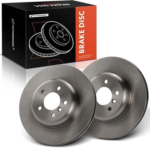 A-Premium 13.58 inch (345mm) Rear Vented Disc Brake Rotors Compatible with Select BMW Models - 535i, 535i GT, 535i GT xDrive, 550i, 550i xDrive, 740i, 740Ld xDrive, 740Li, 640i, 640i Gran Coupe, 650i in Kuwait