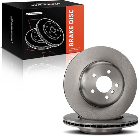 A-Premium 13.58 inch (345mm) Rear Vented Disc Brake Rotors Compatible with Select BMW Models - 535i, 535i GT, 535i GT xDrive, 550i, 550i xDrive, 740i, 740Ld xDrive, 740Li, 640i, 640i Gran Coupe, 650i in Kuwait