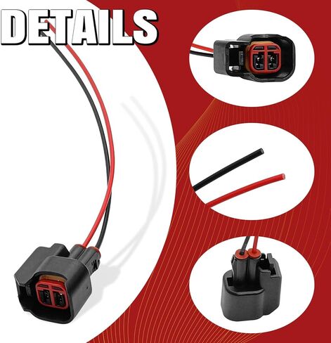 8PCS Fuel Injector Connector Pigtail Kit, Waterproof Shell Wiring Harness Replacement for OEM# 5013995AA & 5161919AA, Compatible with Dodge, Ford, Chevy in Saudi Arabia
