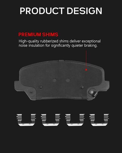 Anpulsero D1194-8312 Rear Ceramic Brake Pads Set Compatible with 2007 2008 2009 2010 2012 2013 Chevry Silverado 1500 Avalanche Suburban Tahoe, Cadillac Escalade ESV EXT, GMC Sierra 1500 Yukon XL 1500 in Saudi Arabia
