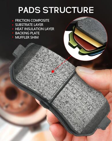 Anpulsero D1194-8312 Rear Ceramic Brake Pads Set Compatible with 2007 2008 2009 2010 2012 2013 Chevry Silverado 1500 Avalanche Suburban Tahoe, Cadillac Escalade ESV EXT, GMC Sierra 1500 Yukon XL 1500 in Saudi Arabia