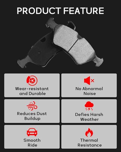 Anpulsero D1194-8312 Rear Ceramic Brake Pads Set Compatible with 2007 2008 2009 2010 2012 2013 Chevry Silverado 1500 Avalanche Suburban Tahoe, Cadillac Escalade ESV EXT, GMC Sierra 1500 Yukon XL 1500 in Saudi Arabia