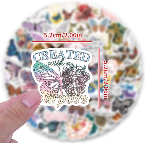 124PCS Butterfly Christian Stickers - Inspirational Bible Verse Vinyl Decals for Water Bottles, Laptops, Journals | Religious Gift for Adults, Teens, Faith-Based Motivational Words in Saudi Arabia