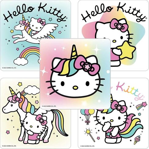 SmileMakers Hello Kitty Rainbows & Unicorns Stickers, 2.5 inches, 100 Count, Multicolor in Kuwait