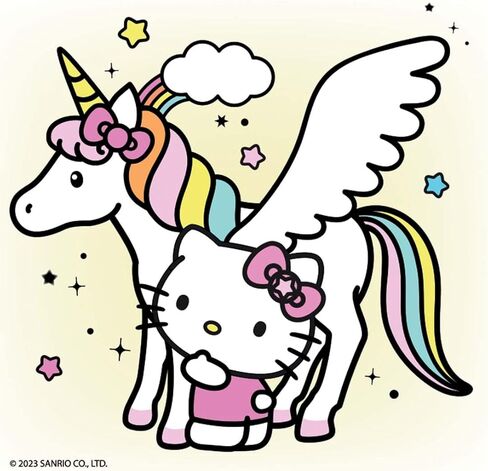 SmileMakers Hello Kitty Rainbows & Unicorns Stickers, 2.5 inches, 100 Count, Multicolor in Kuwait