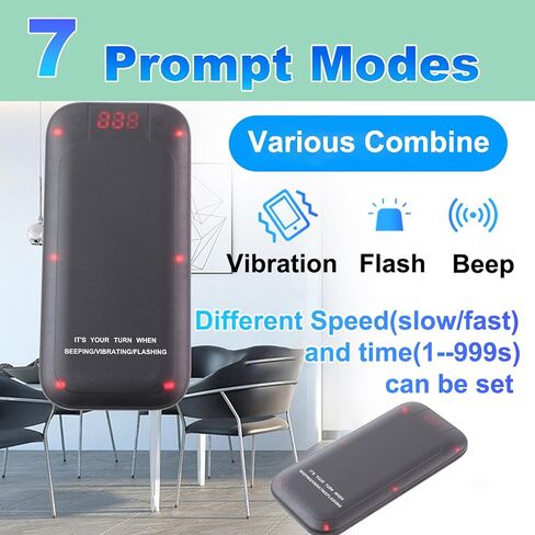Restaurant Pager System, 16 LED Beepers Wireless Calling System Queue Pagers for Food Truck Church Nursery Clinic Coffee Shop Restaurants Bar with Vibration Flash Buzzer (Black) in Saudi Arabia