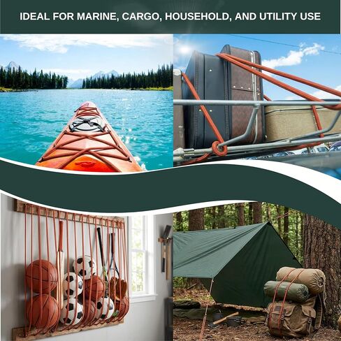 Heavy Duty Bungee Cord Roll – 3/8" × 100 ft, 426 LBF Strength, Polyester Sheath & Latex Core, UV Resistant, Outdoor Cargo Tie Down & Camping Use in Saudi Arabia