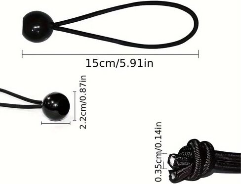 10pcs Outdoor Camping Canopy Tent Fixing Storage Elastic Rope with Plastic Balls, Tie-Down Elastic Cord, Outdoor Fixing, Canopy Fastener in Kuwait