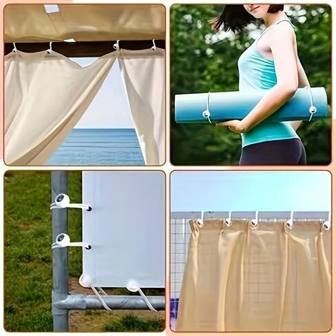 10pcs Outdoor Camping Canopy Tent Fixing Storage Elastic Rope with Plastic Balls, Tie-Down Elastic Cord, Outdoor Fixing, Canopy Fastener in Kuwait