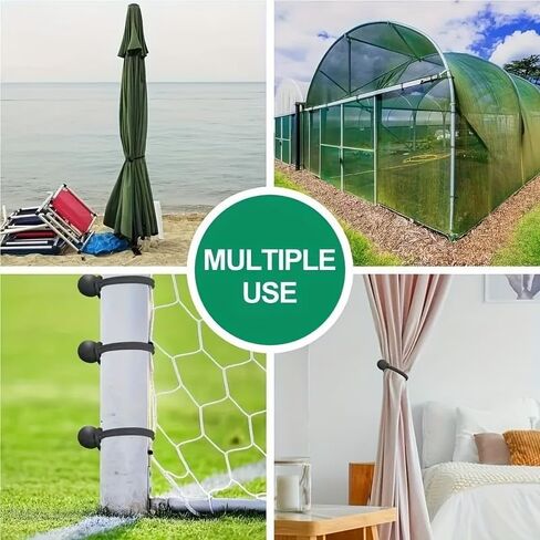 10pcs Outdoor Camping Canopy Tent Fixing Storage Elastic Rope with Plastic Balls, Tie-Down Elastic Cord, Outdoor Fixing, Canopy Fastener in Kuwait