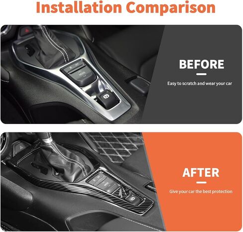 12PCS Carbon Fiber Interior Decoration Trim Kit for Chevrolet Camaro 2017-2025+, Center Console Trim, Wndow Switch Side Outlet Cup Holder Gear Shift Cover Trim in Kuwait