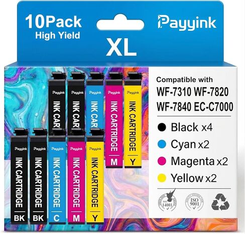Remanufactured for Epson 812XL Ink Cartridges Combo Pack Replacement for 812XL Ink Cartridges Work with Workforce Pro WF-7840 WF-7820 WF-7310 EC-C7000 Printer, 4Black 2Cyan 2Magenta 2Yellow in Saudi Arabia