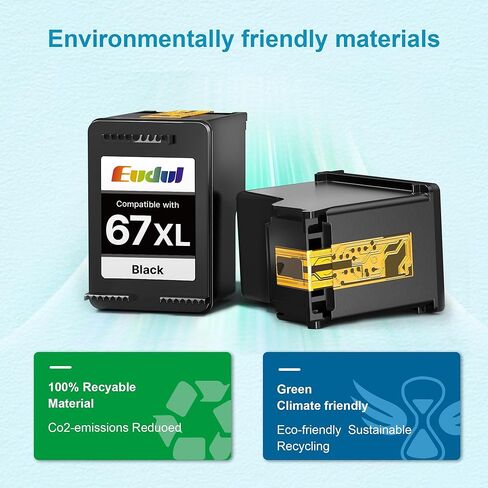 67XL Black Ink Cartridge Replacement for HP Ink 67 for HP 67XL Black Ink Cartridge Works for Deskjet 2855e 4255e 2827e 4227e 2755e 2700 2700e 2800e 2852e 4155e 4100e Envy 6055e 6452e 6455e (2 Pack) in Saudi Arabia