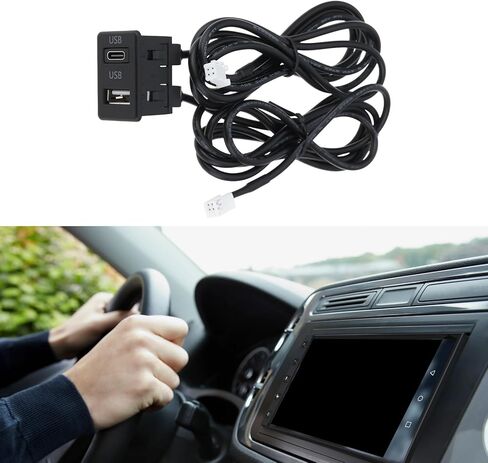 ECSiNG سيارة داش جبل المزدوج USB نوع-C المقبس تمديد لوحة كابل 145 سنتيمتر 4 دبوس 6 دبوس متوافق مع أندرويد الملاحة in Kuwait
