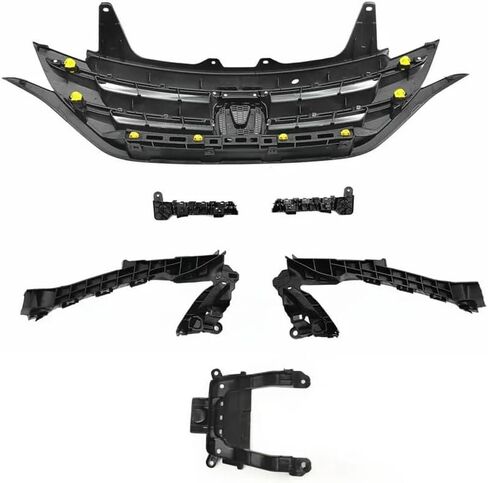 Front Bumper Grille With 5pcs Support Brackets Fit For 2012-2014 Honda CRV CR-V 4-Door Front Upper Grille Grill Chrome Trim Replacement in Saudi Arabia