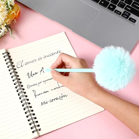 24pcs Pom Pom Pen,24 Colors Fluffy Pen Plush Fuzzy Pens Cute Ballpoint Pens for Girls Women School Office in Kuwait