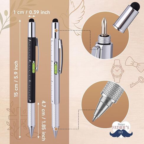 12 Sets Fathers Day Man of God Gifts Bulk for Men 6 in 1 Screwdriver Multi Tool Pens Leather Pen Holder with Bible Verse Gifts Baptism Church Party Favor for Dad Pastor in Kuwait