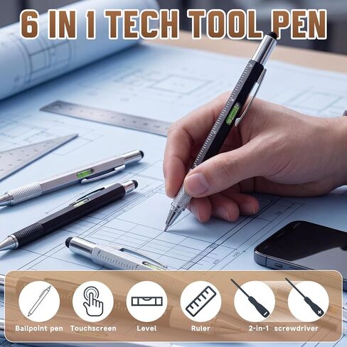 12 Sets Fathers Day Man of God Gifts Bulk for Men 6 in 1 Screwdriver Multi Tool Pens Leather Pen Holder with Bible Verse Gifts Baptism Church Party Favor for Dad Pastor in Kuwait