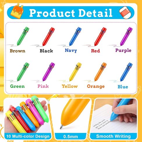 Epakh 48 Set End of Year Student Gifts Bulk 10 in 1 Multicolor Retractable Ballpoint Pens with Gift Cards for Students Classroom School Graduation Party Favors Teacher Appreciation Supplies in Kuwait