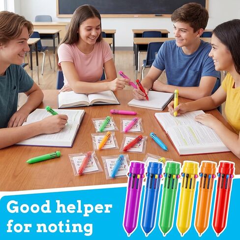 Epakh 48 Set End of Year Student Gifts Bulk 10 in 1 Multicolor Retractable Ballpoint Pens with Gift Cards for Students Classroom School Graduation Party Favors Teacher Appreciation Supplies in Kuwait