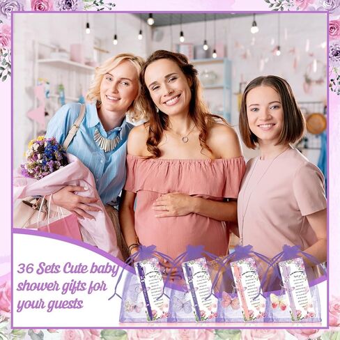 180 Pcs Butterfly Baby Shower Gifts for Guest A Little Butterfly is On The Way Party Favors Retractable Ballpoint Pens Keychains and Greeting Cards Bulk Gender Reveal Souvenirs Prize Game Supplies in Kuwait