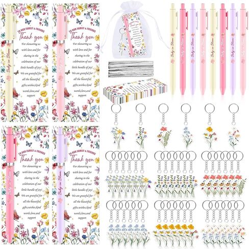 180 Pcs Butterfly Baby Shower Gifts for Guest A Little Butterfly is On The Way Party Favors Retractable Ballpoint Pens Keychains and Greeting Cards Bulk Gender Reveal Souvenirs Prize Game Supplies in Kuwait