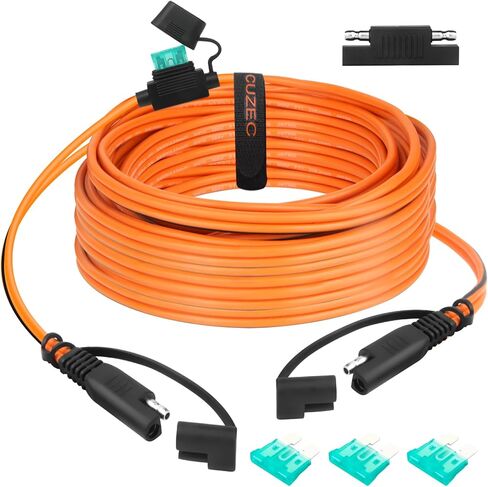 كابل تمديد CUZEC SAE إلى SAE، موصل قطع سريع 12AWG، مصهر 30A مع محول عكسي قطبي (3.5 قدم/106 سم) in Kuwait