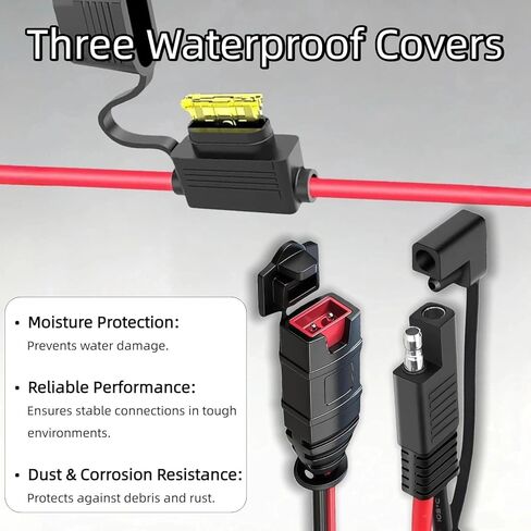 SAE Adapter Connection Components Compatible with NOCO Genius 5 GC009 Intelligent Battery Charger 4269, with 14AWG Pure Copper SAE Connector Tail Fiber, Used for Motorcycle/ATV/UTV/car in Saudi Arabia