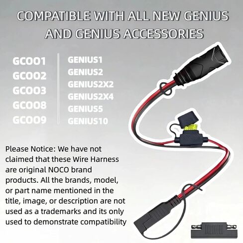 SAE Adapter Connection Components Compatible with NOCO Genius 5 GC009 Intelligent Battery Charger 4269, with 14AWG Pure Copper SAE Connector Tail Fiber, Used for Motorcycle/ATV/UTV/car in Saudi Arabia