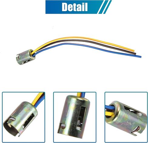 Uxcell 2 قطعة 3 سلك 1157 مصباح LED للمكابح وقف الضوء لمبة تمديد السيارة المقبس حامل سلك موصل جديلة محول استبدال العالمي in Kuwait