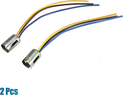 Uxcell 2 قطعة 3 سلك 1157 مصباح LED للمكابح وقف الضوء لمبة تمديد السيارة المقبس حامل سلك موصل جديلة محول استبدال العالمي in Kuwait
