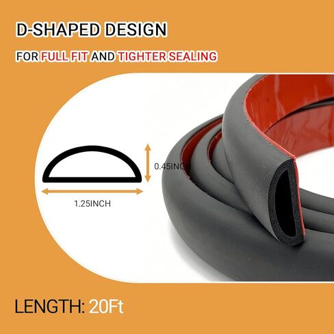 Camper Shell Seal Rubber Weather Stripping, Universal Tonneau Cover Seal Truck Cap Seal, Truck Topper Seal Kit Replacement Parts for Pickup Truck Bed RV, 20Feet in Saudi Arabia