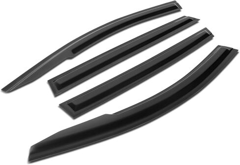 Auto Dynasty 4 Pieces Tape-On Window Visors Deflector Rain Guard Compatible with Santa Fe 2019-2023, Black in Kuwait