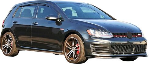 FREEMOTOR802 Tape-on Window Visors Compatible with 2015-2019 Volkswagen MK7 Golf, Golf R & GTI 4-Door, Side Wind Deflectors Rain Guards Vent Visors, Mugen Style Smoke Tinted Acrylic 4 Pieces in Kuwait