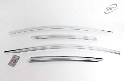 Chrome Side Window Wind Deflectors Visor Rain Wind Guards 4p for 2012~2017 Hyundai Azera in Saudi Arabia