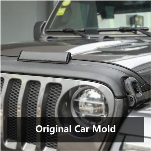 1pcs Front Nylon Hood Cover Protector Bra Set for Jeep for Gladiator 2020-2023 for Wrangler 2018-2023 Black Brushed HUAMAO20183380 in Saudi Arabia