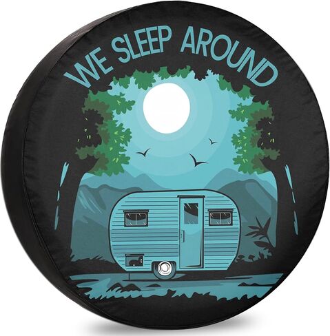 We Sleep Around Rv Spare Tire Cover for Trailers Rv Accessories Weatherproof 15Inch in Saudi Arabia