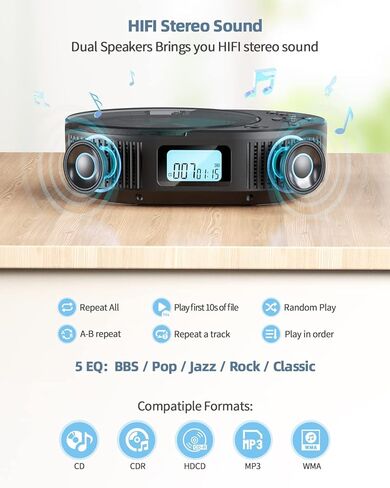 CD Player Portable, FELEMAN 2 in 1 CD Player Boombox & Bluetooth Speaker, Rechargeable Portable CD Player for Car/Home with Remote Control, FM Radio, Support AUX/USB, Headphone Jack(Pink) in Saudi Arabia